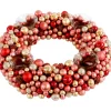 Adventskranz Aus Kugeln, Rot-Gold