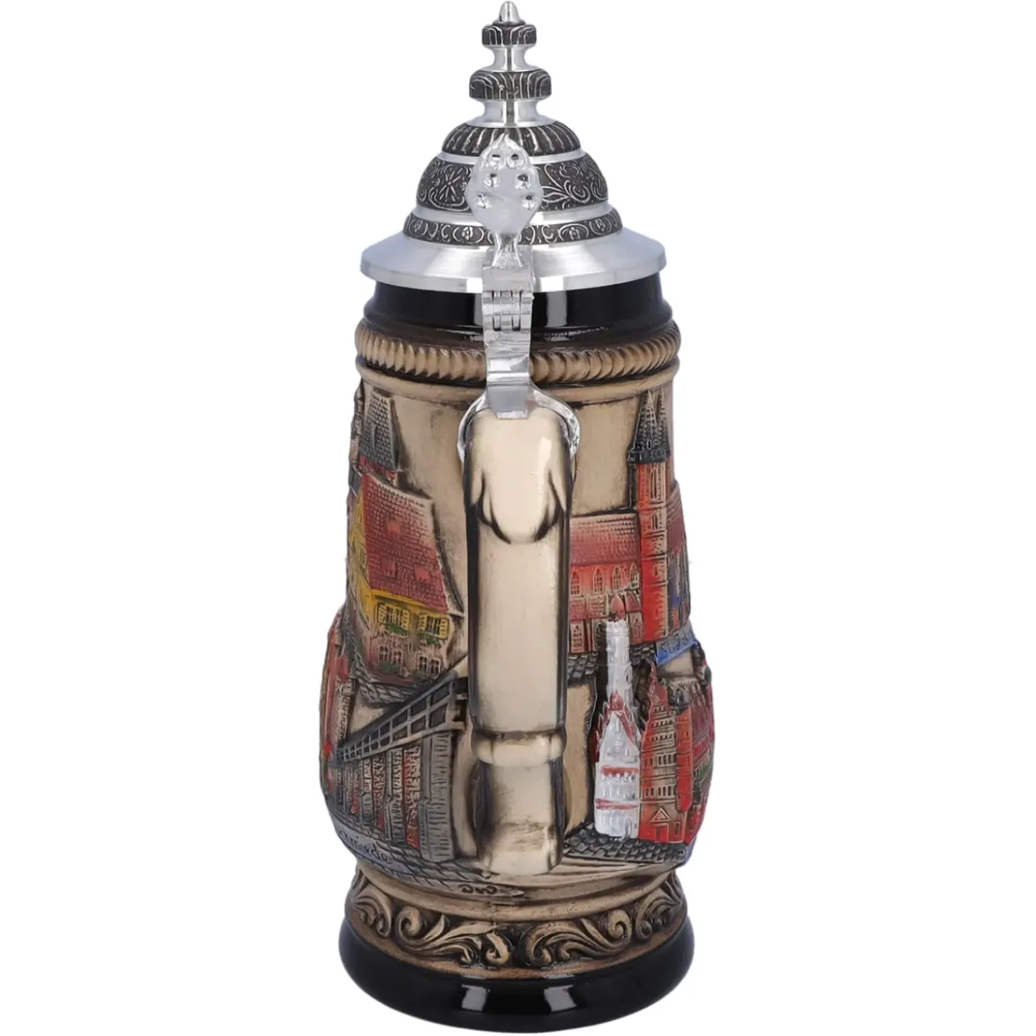 Bierkrug Mit Zinndeckel "Rothenburg", Natur, 0,5L