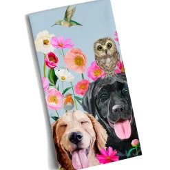 Geschirrtuch Hunde Und Vogel