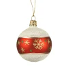 Glaskugel Frosty Mit Schneeflocken, 6Cm