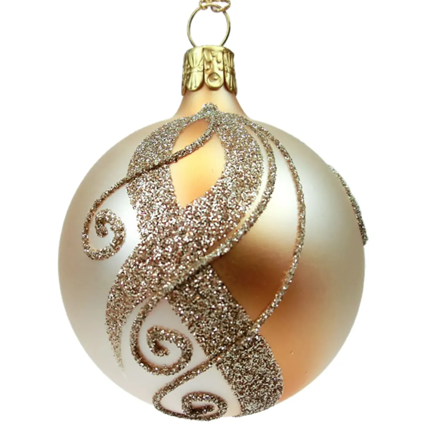 Glaskugel Gold Mit Verzierung, 6 Cm