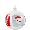 Glaskugel Weis "Winterspas", 7 Cm