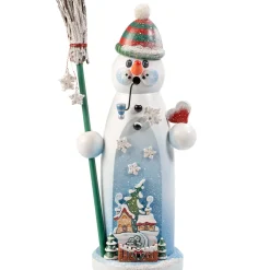Holzknoddl Schneemann "Leise Rieselt Der Schnee", Rauchermannchen
