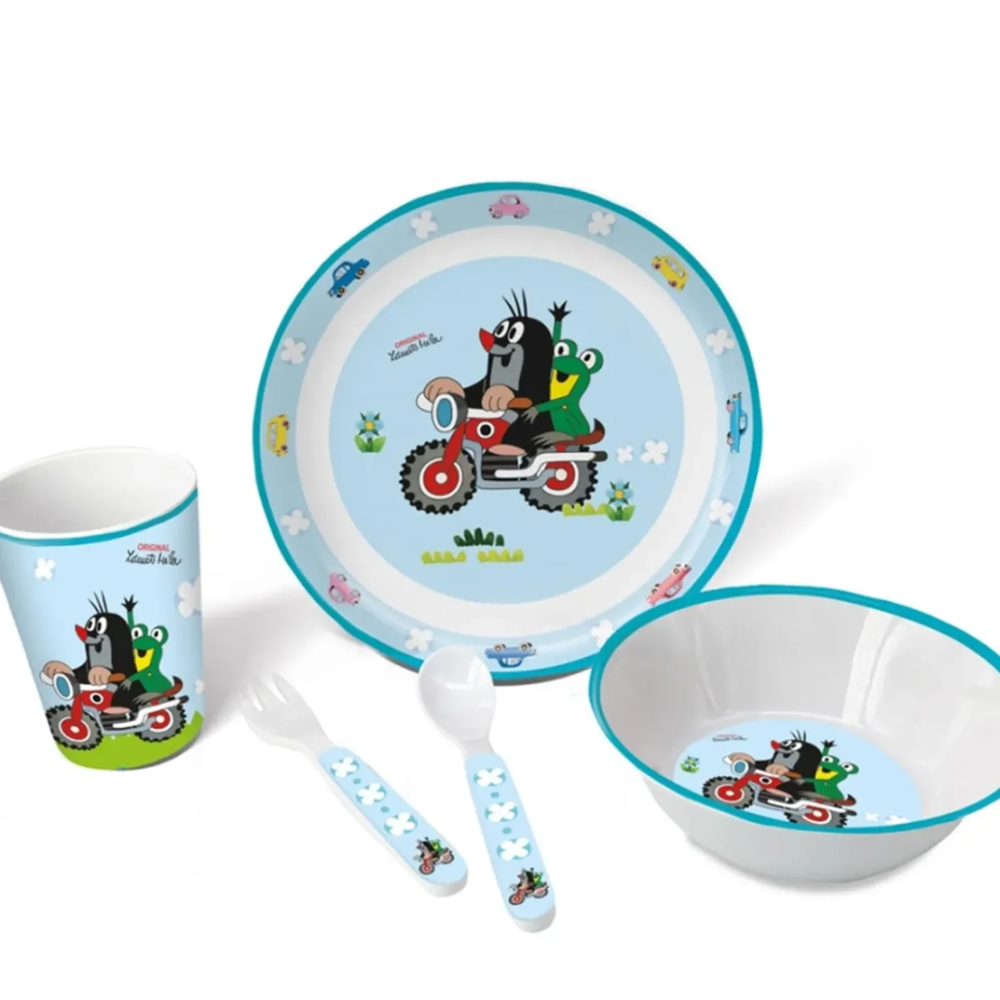 Kindergeschirr-Set "Der Kleine Maulwurf" Auf Motorrad