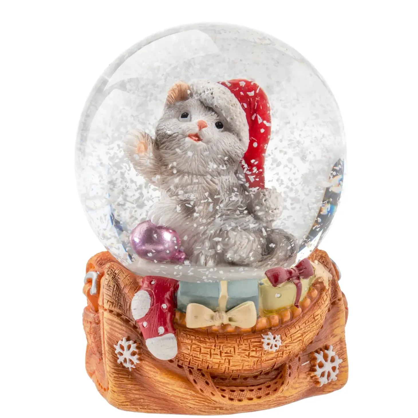 Schneekugel "Weihnachtskatze"