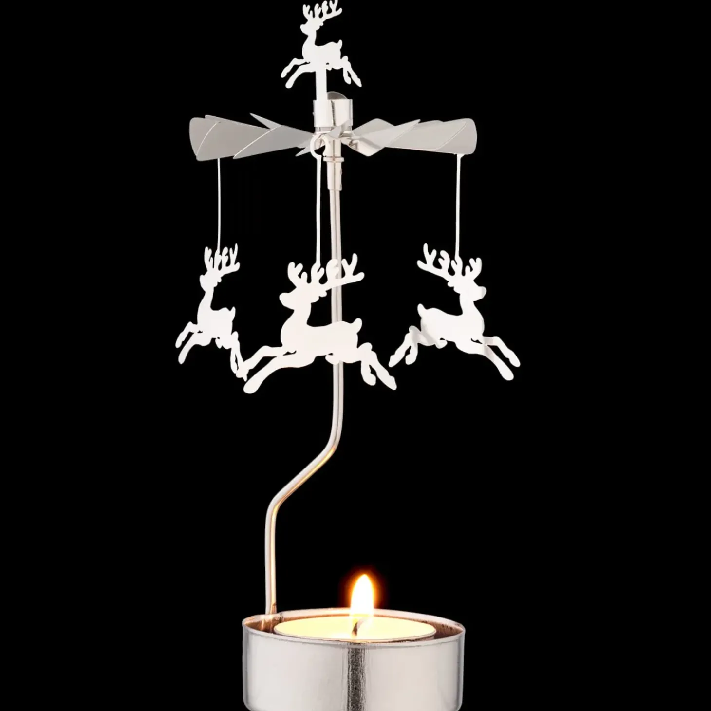 Teelicht-Karussell "Rentiere", Silber