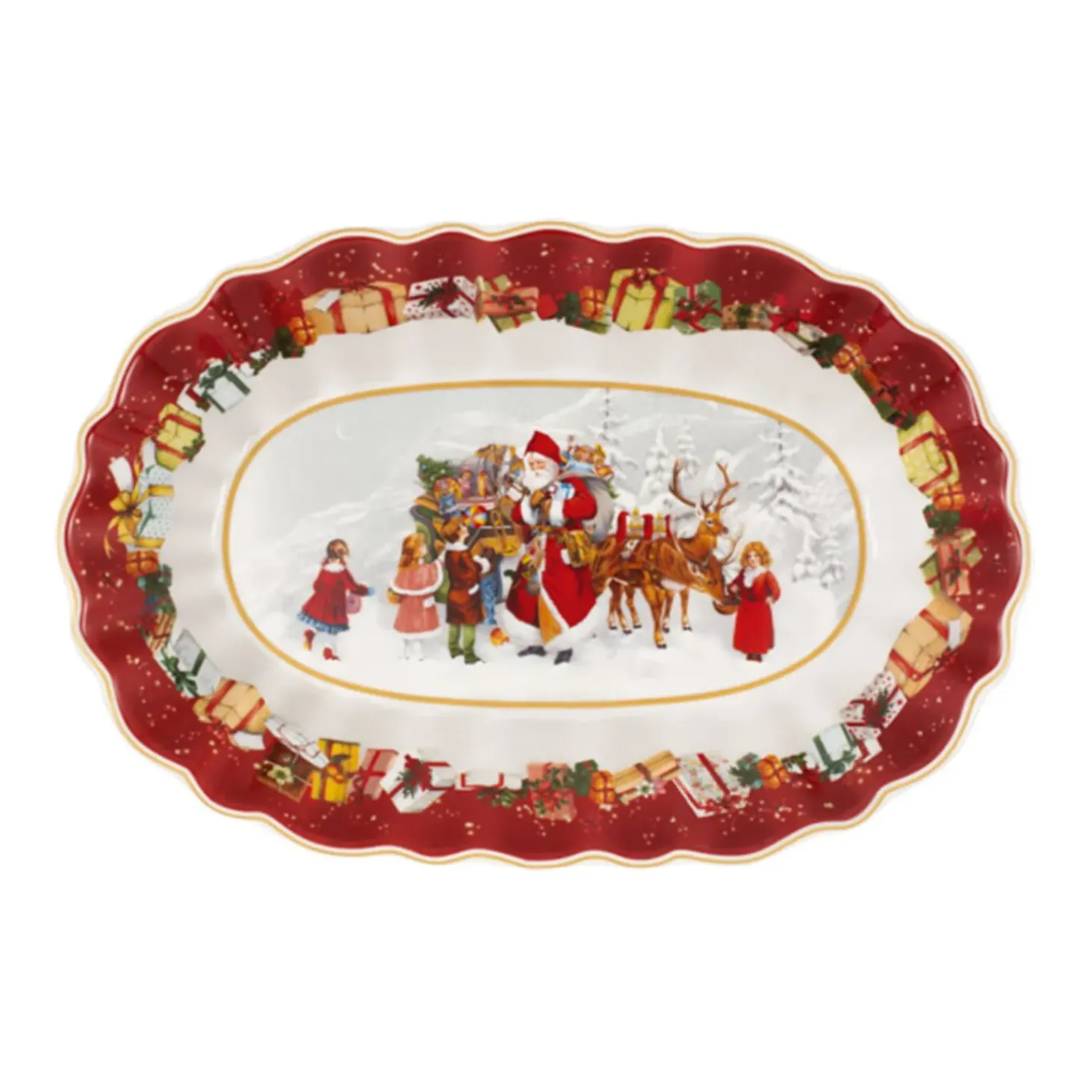 Toy'S Fantasy Grose Schale Oval, Santa Und Kinder
