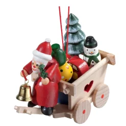Weihnachtsmann Mit Geschenkewagen