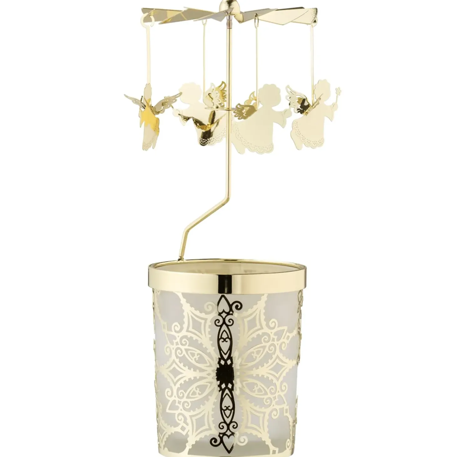 Windlicht-Karussell "Engelchen", Gold