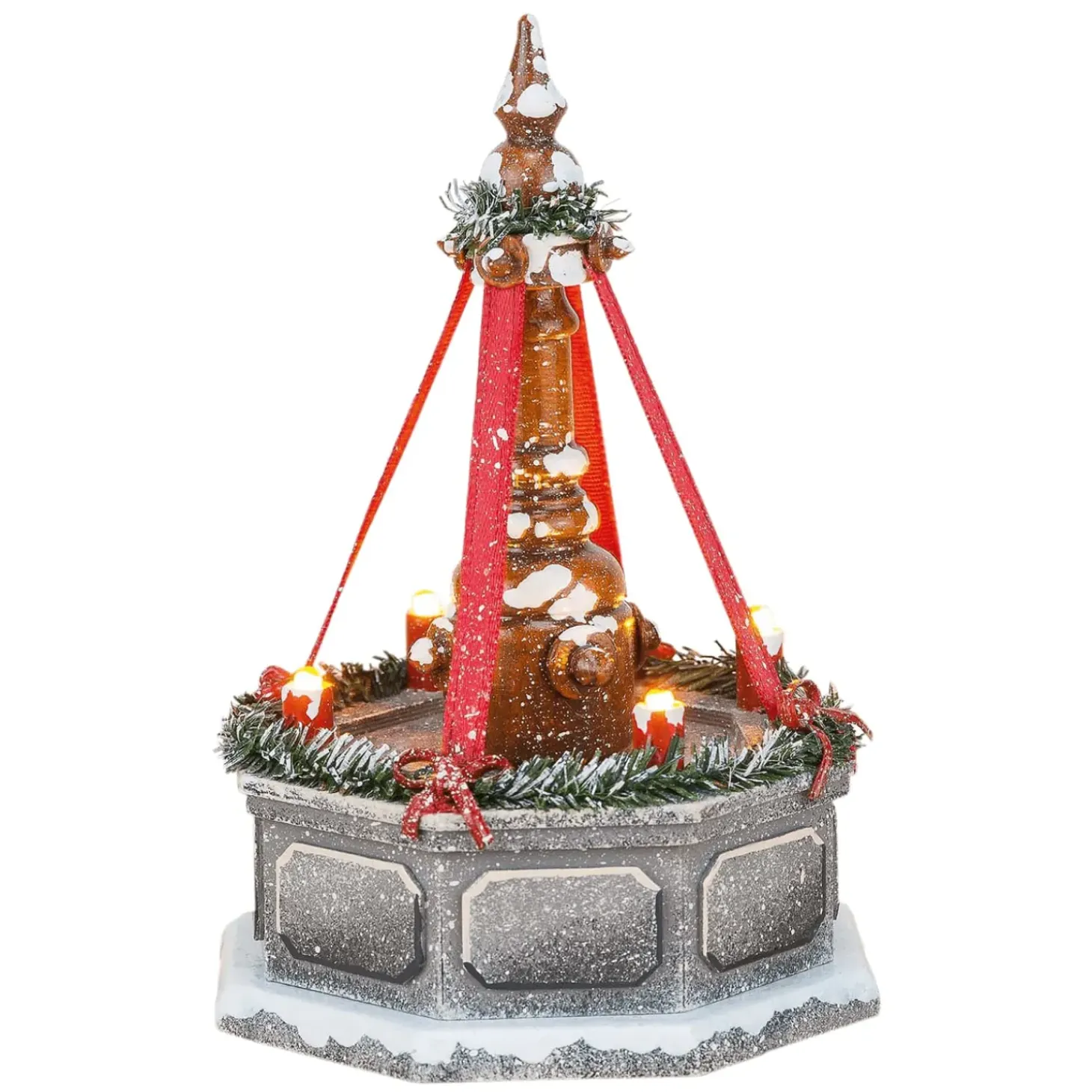 Winterkinder Stadtbrunnen, Elektrisch Beleuchtet
